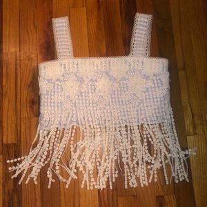 Alexis floral tassel crop top